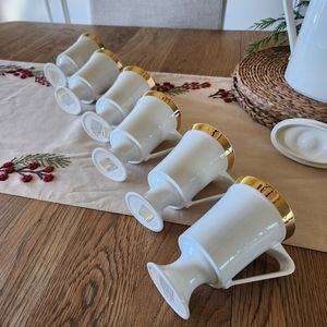 Set of 6 vtg Ernest Sohn Creation Coffee Pedestal Mugs/Tea Cups/MCM 1950s USA